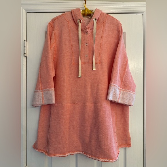 Soft Surroundings Tops - Soft Surroundings Just Beachy Peach Heather Pullover Tunic Hoodie Small